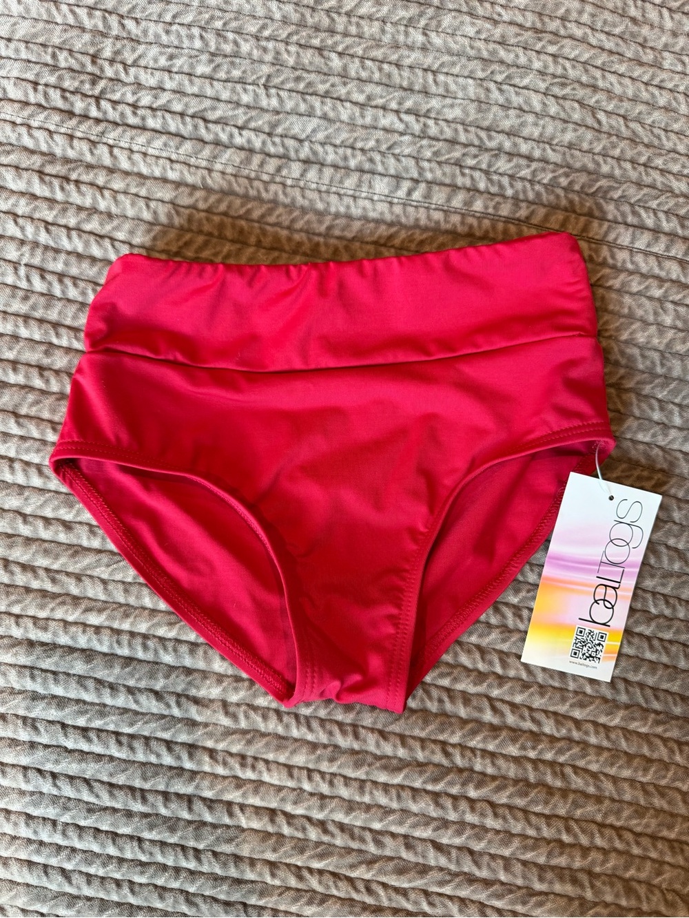 Sculpting High-Waist Girls' Red Dance Briefs